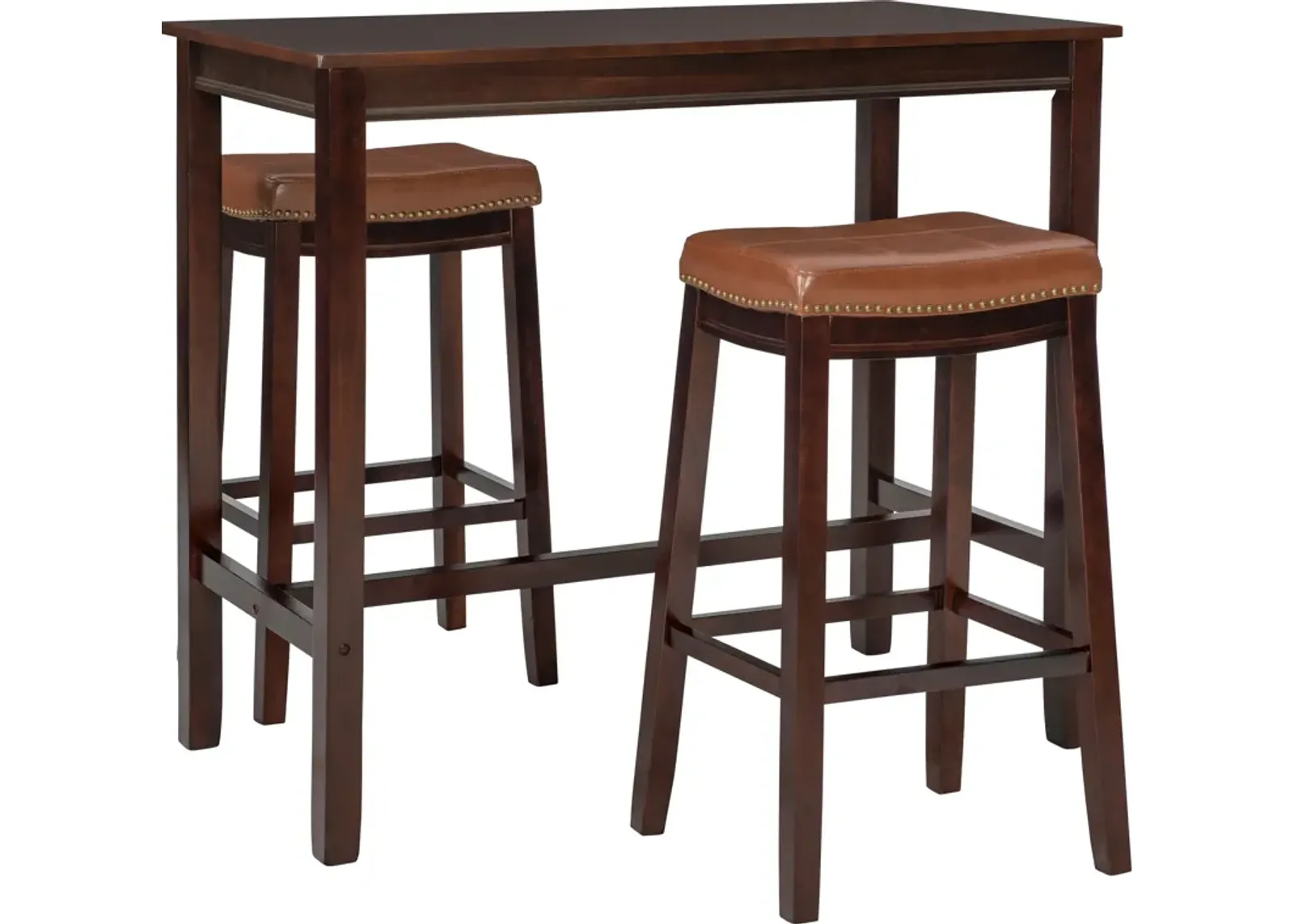 Wilcox 3-Piece Bar Set - Brown/Cognac