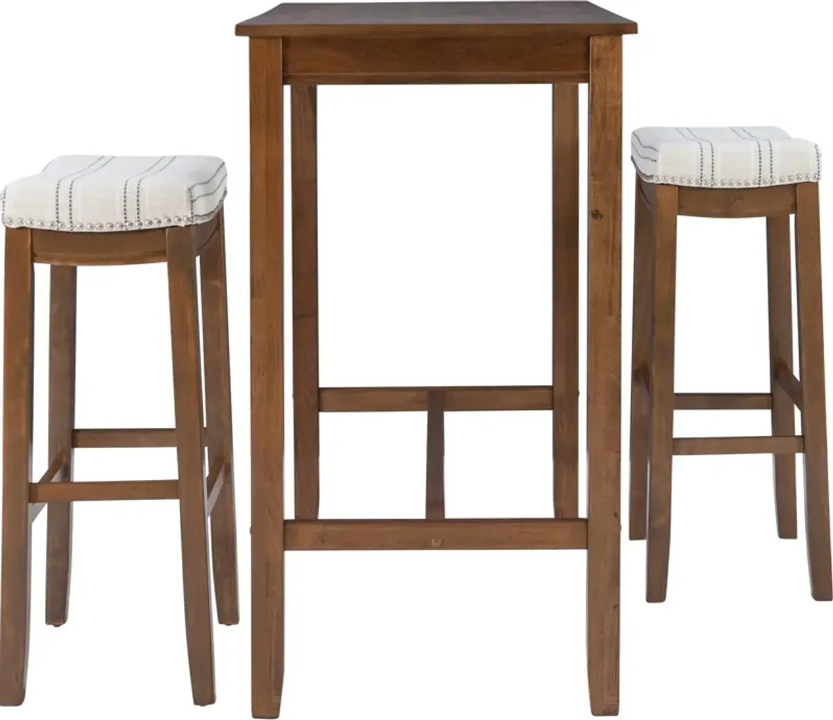 Wilcox 3-Piece Bar Set - Rustic Brown/Stripe