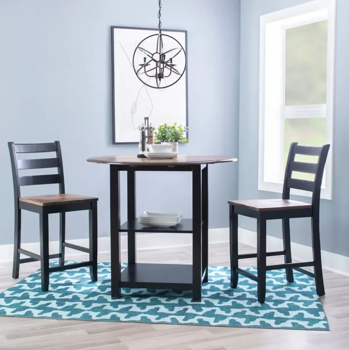 Levy 3-Piece Counter-Height Dining Set - Black