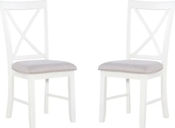 Bassett Set of 2 Dining Chairs - Gray/White