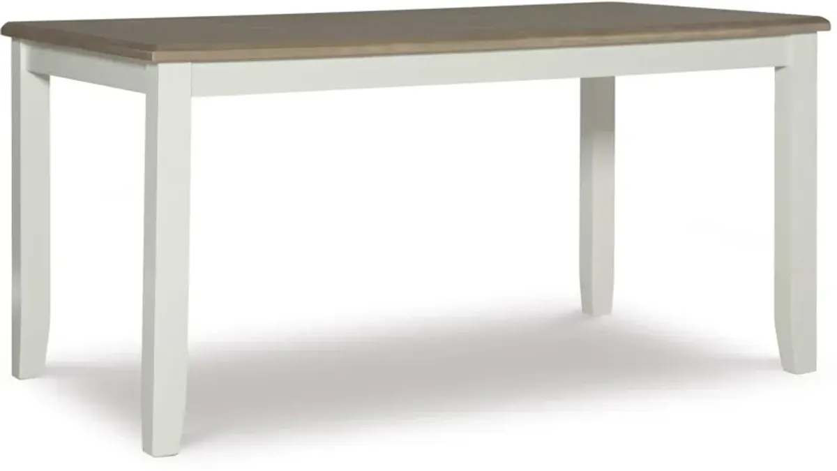 Bassett Dining Table - White/Taupe