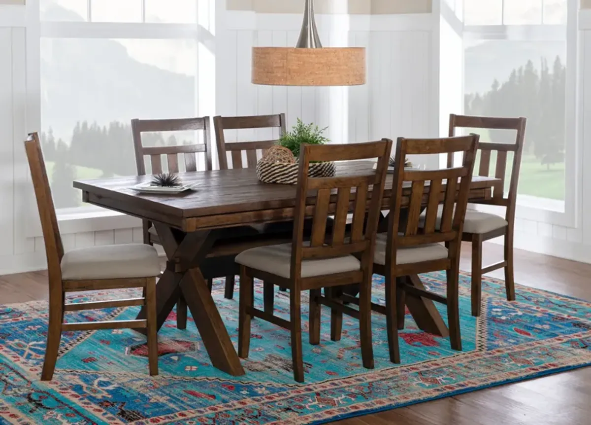 Tonja Dining Table and 6 Dining Chairs - Brown