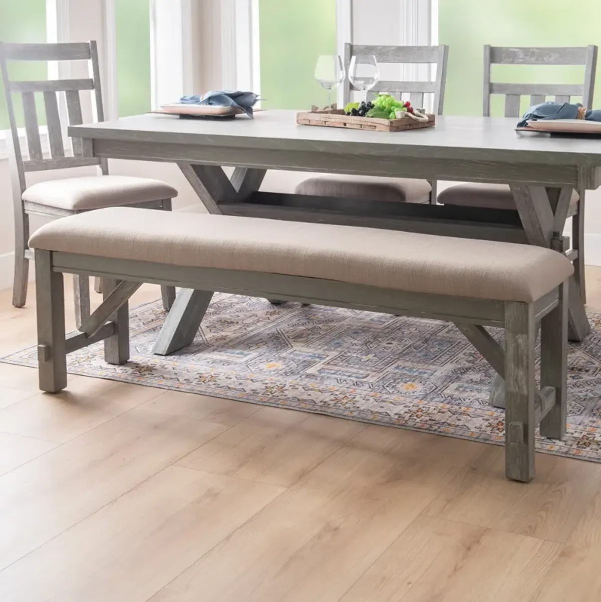 Tonja Dining Bench - Gray