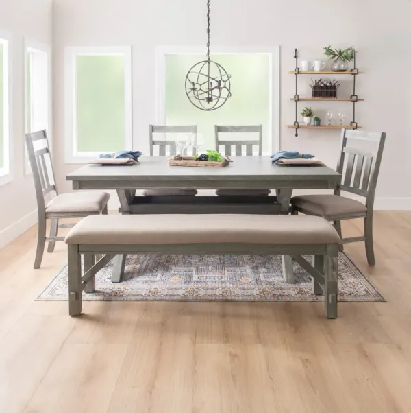 Tonja Dining Table, 4 Dining Chairs and Bench - Gray
