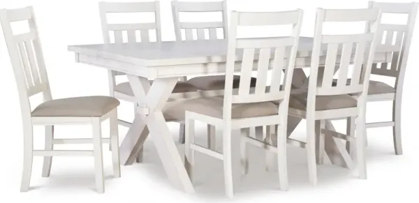Tonja Dining Table and 6 Dining Chairs - White