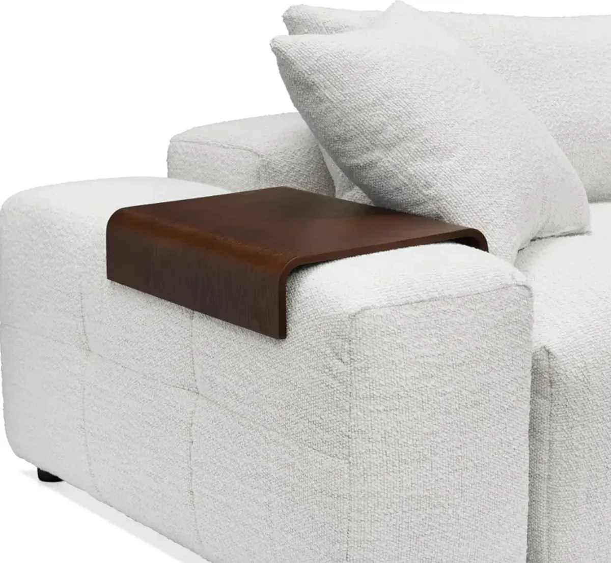 Bliss 7-Piece Sectional and 2 Floating Armrests with Tray Tables - Ivory