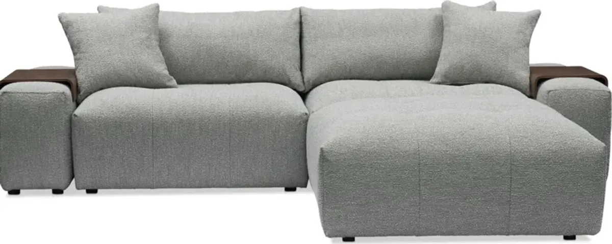 Bliss 5-Piece Sectional and Ottoman - Gray