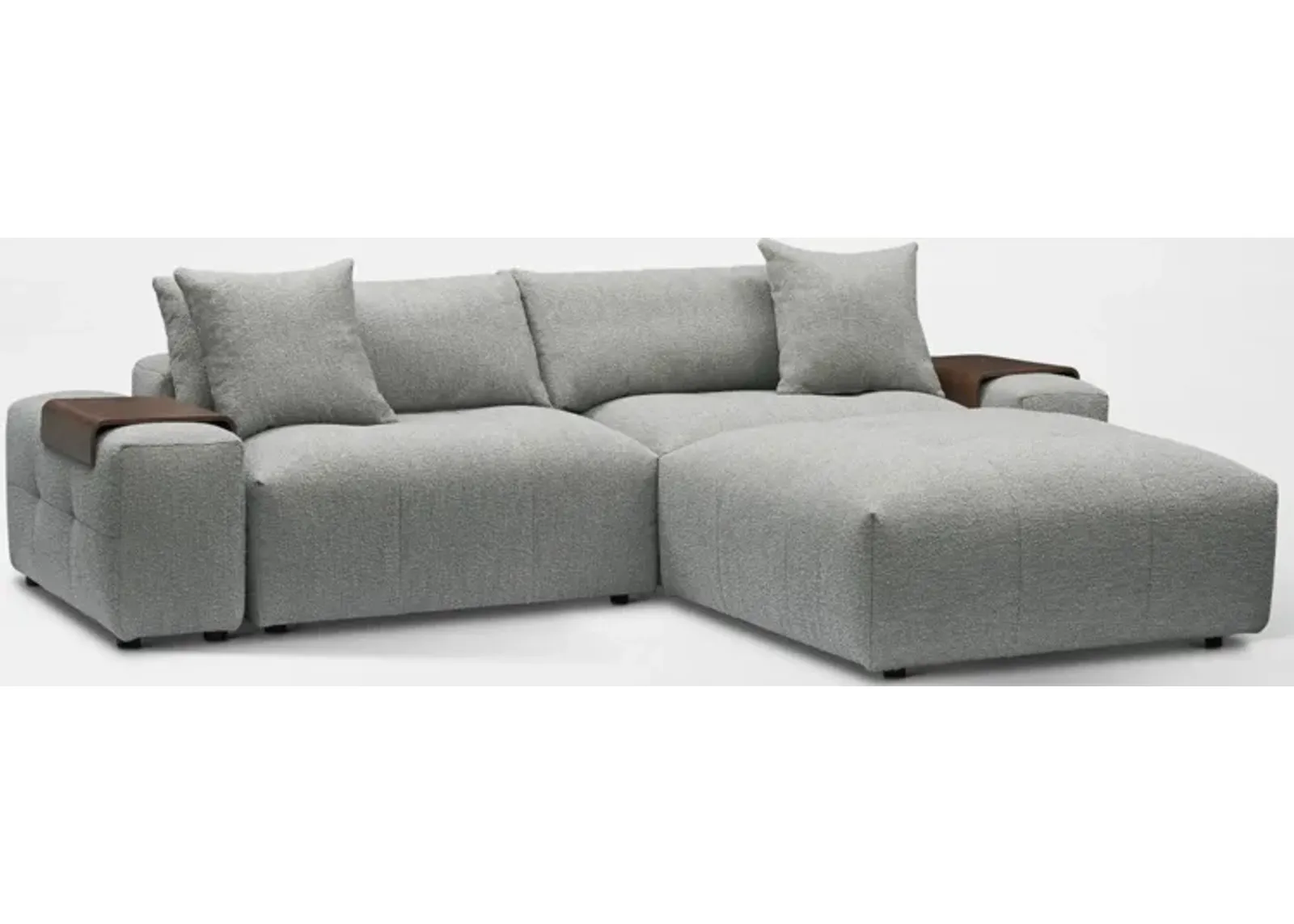 Bliss 5-Piece Sectional and Ottoman - Gray