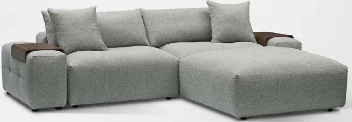 Bliss 5-Piece Sectional and Ottoman - Gray