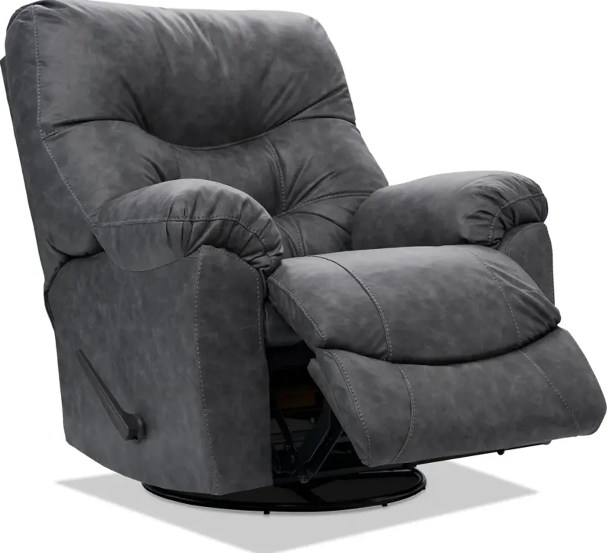 Russ Swivel Rocker Manual Recliner - Charcoal