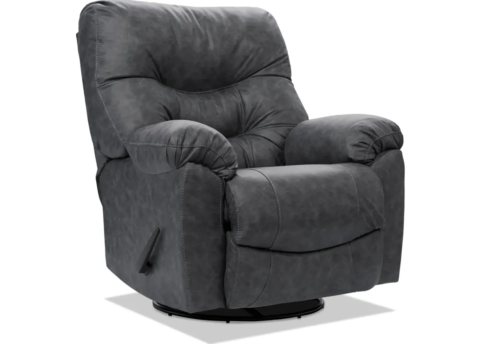 Russ Swivel Rocker Manual Recliner - Charcoal