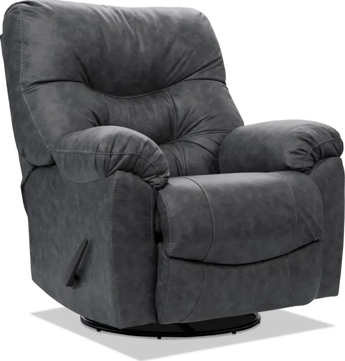 Russ Swivel Rocker Manual Recliner - Charcoal