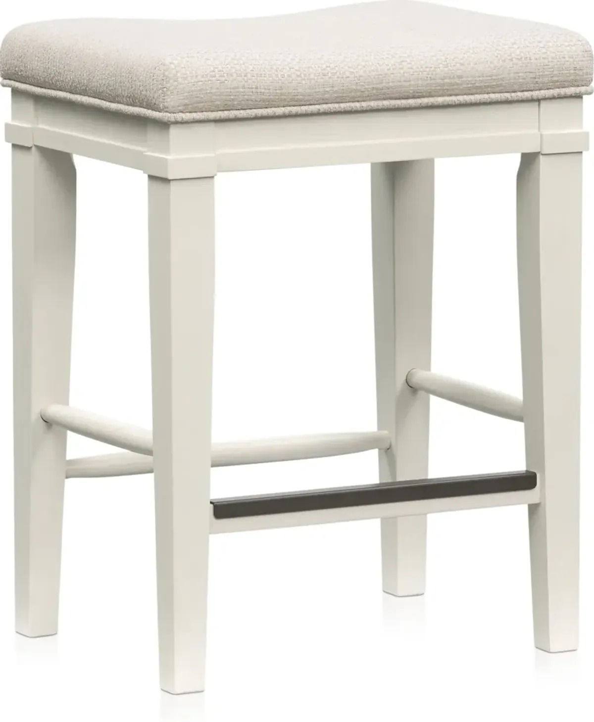 Willow Spring Extendable Kitchen Island and 4 Counter-Height Backless Stools - Ivory