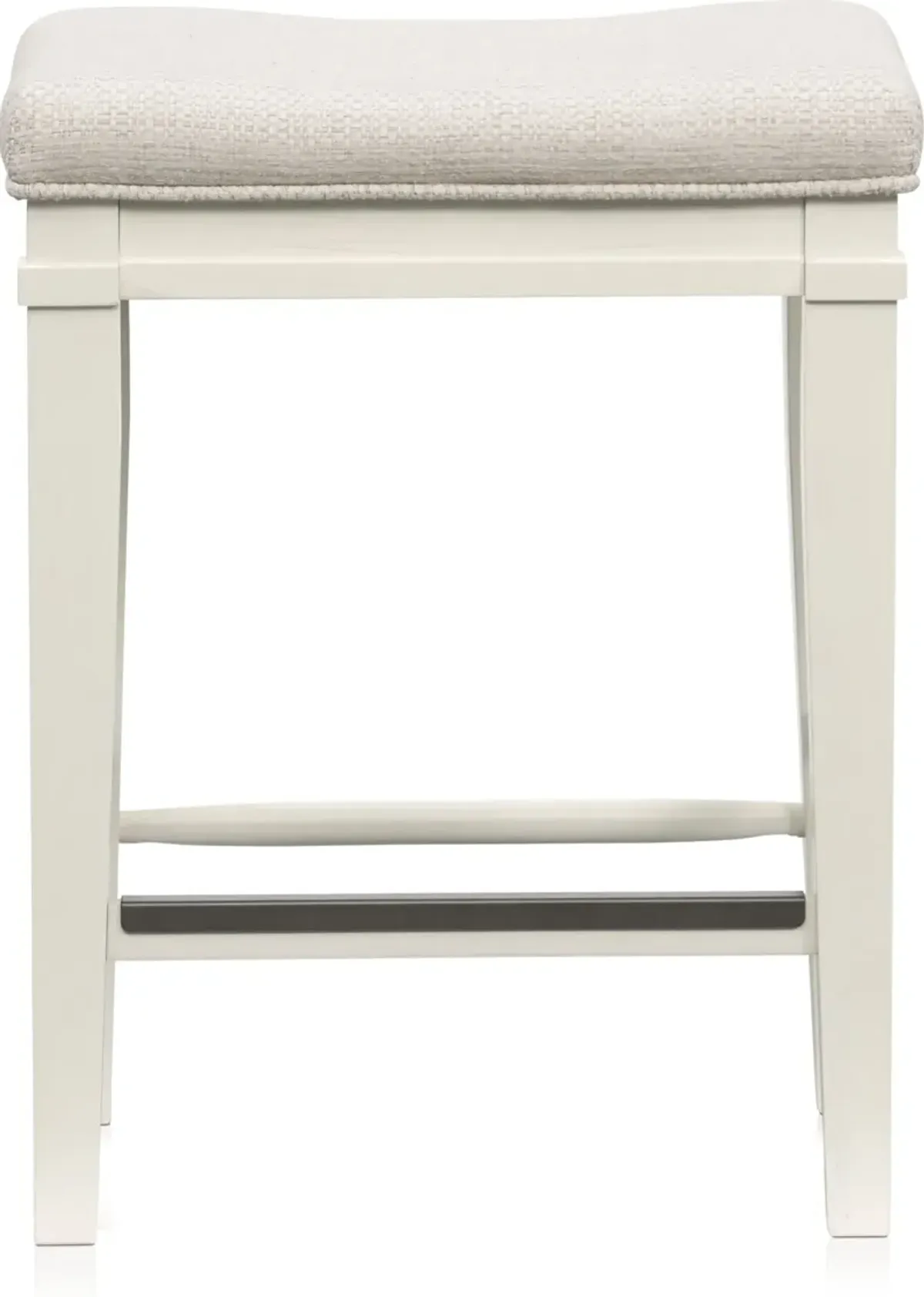 Willow Spring Extendable Kitchen Island and 4 Counter-Height Backless Stools - Ivory