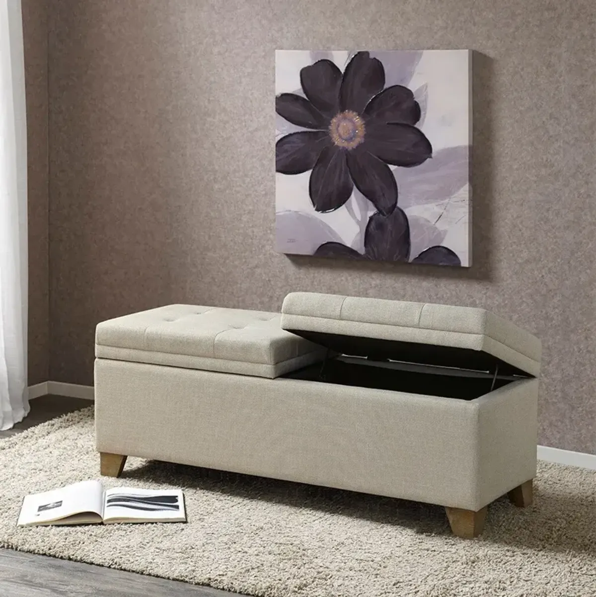 Dahlia Storage Bench - Natural