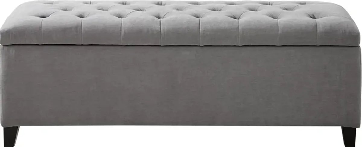 Wilmer Storage Bench - Light Gray