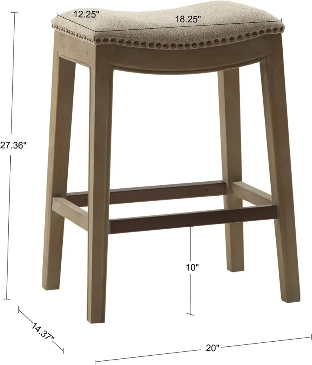 Vincenzo Counter-Height Stool - Linen