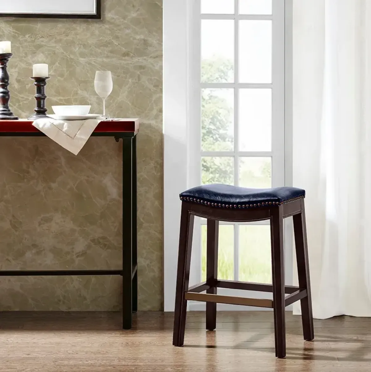 Vincenzo Counter-Height Stool - Navy