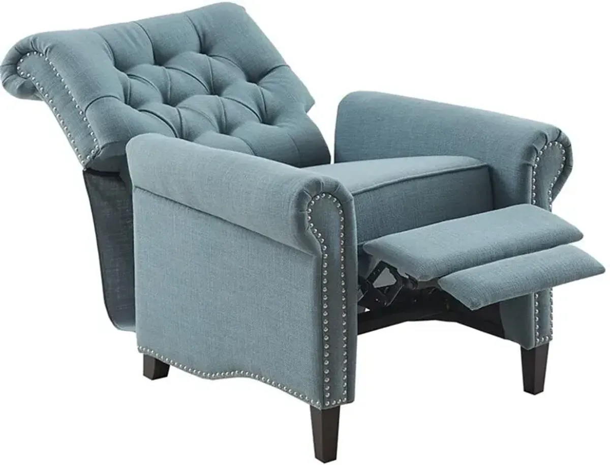 Peter James Push-Back Recliner - Blue