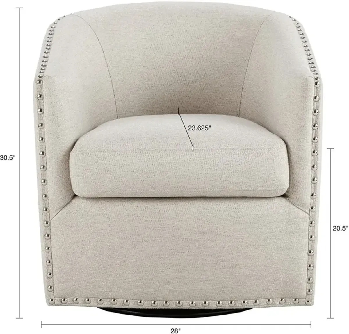 Meredith Swivel Chair - White