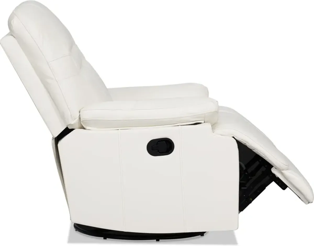 Noles Manual Gliding Recliner - White