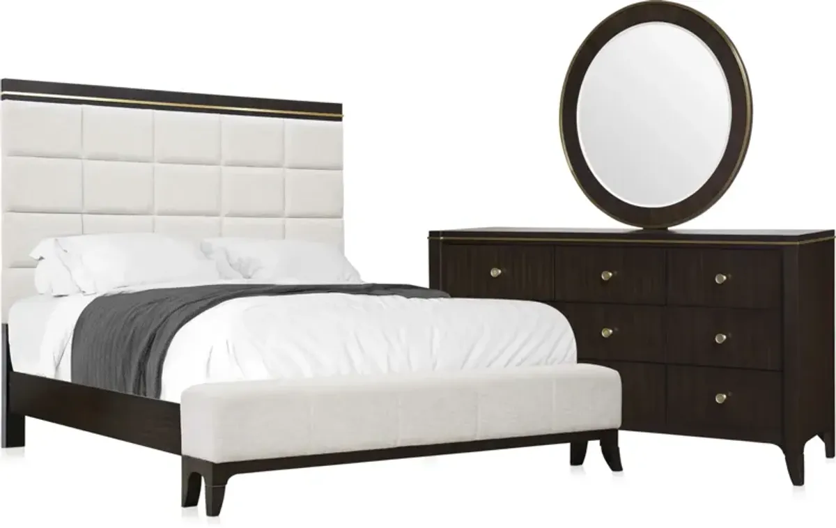 Manhattan 5-Piece King Bedroom Set with Bed, Dresser and Mirror