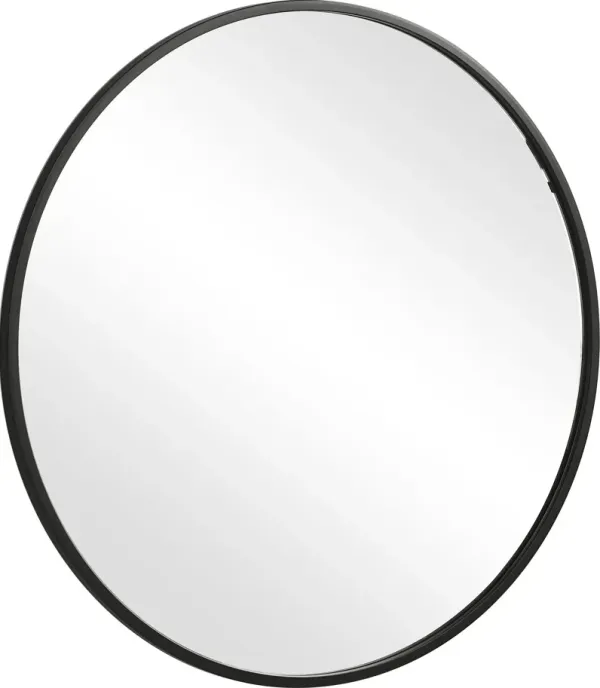 Karin 37'' Round Wall Mirror - Black