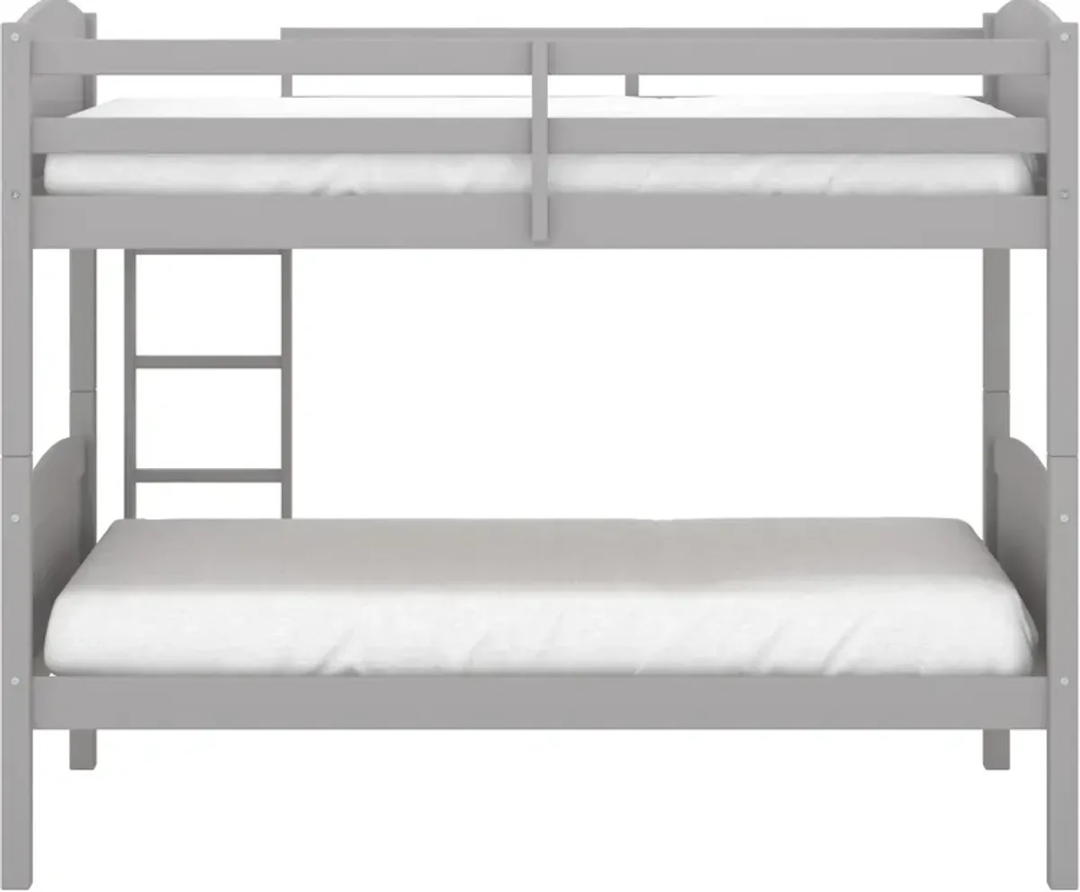 Bassel Twin Over Twin Bunk Bed - Gray