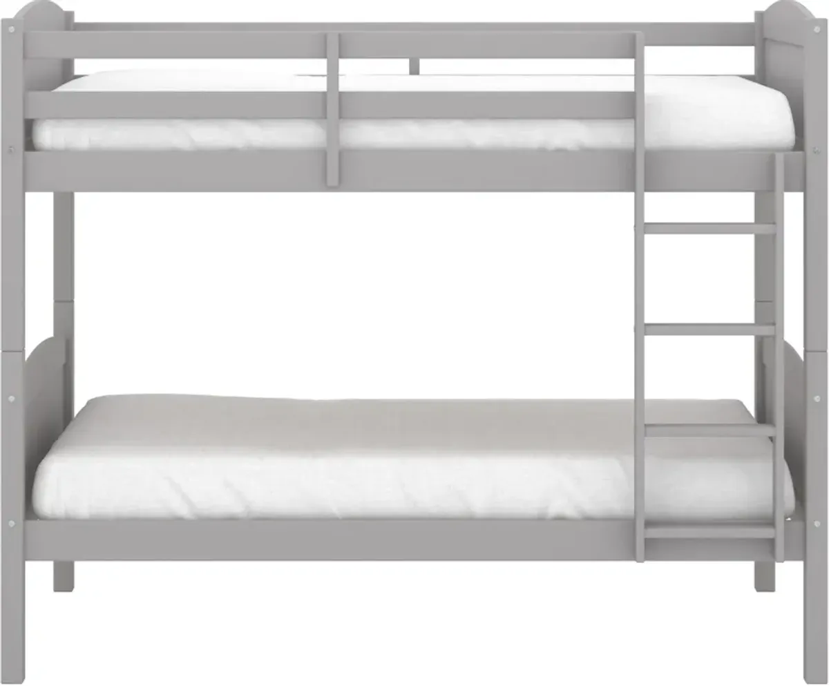 Bassel Twin Over Twin Bunk Bed - Gray