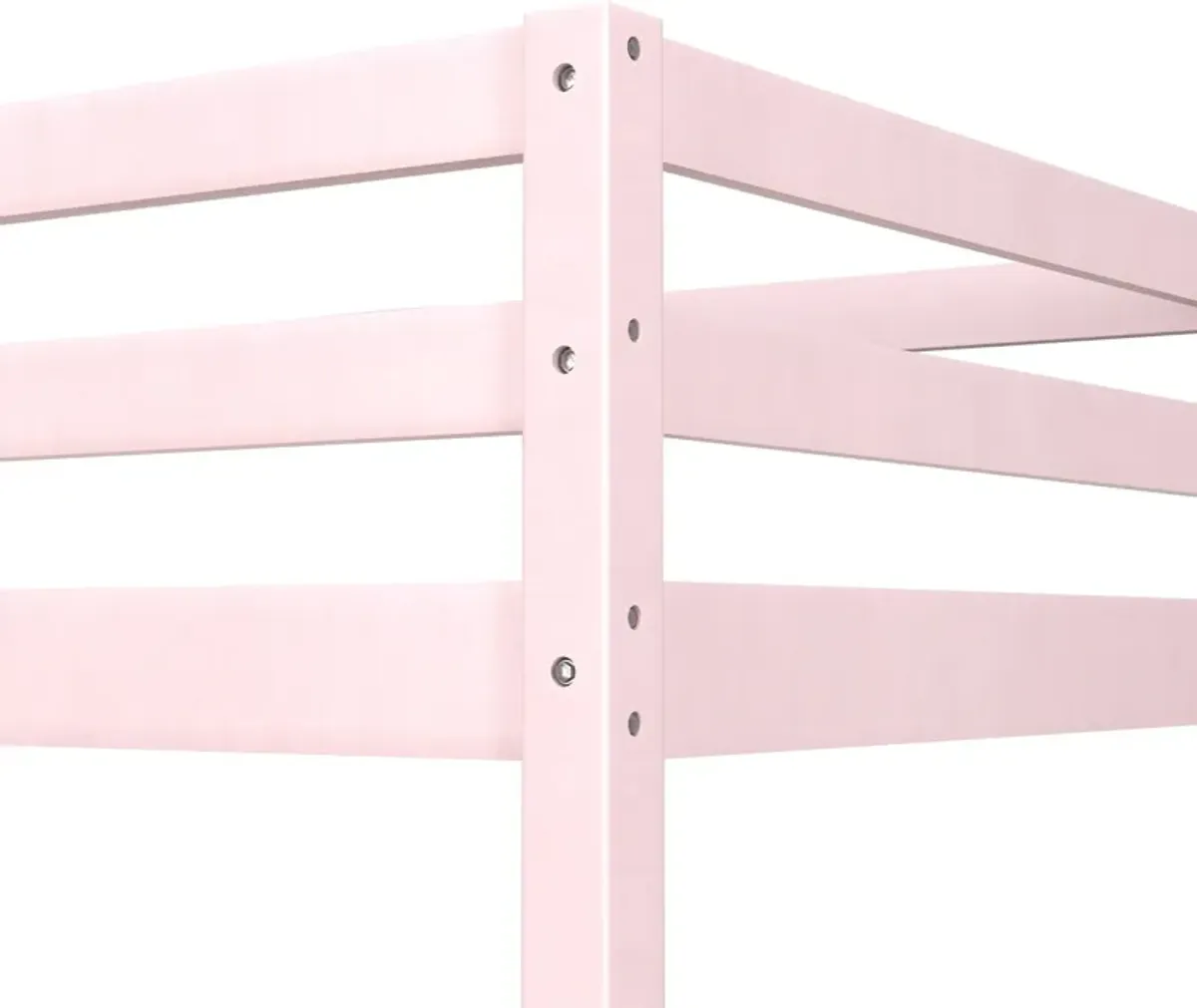 Elara Twin Loft Bed with Desk - Pink