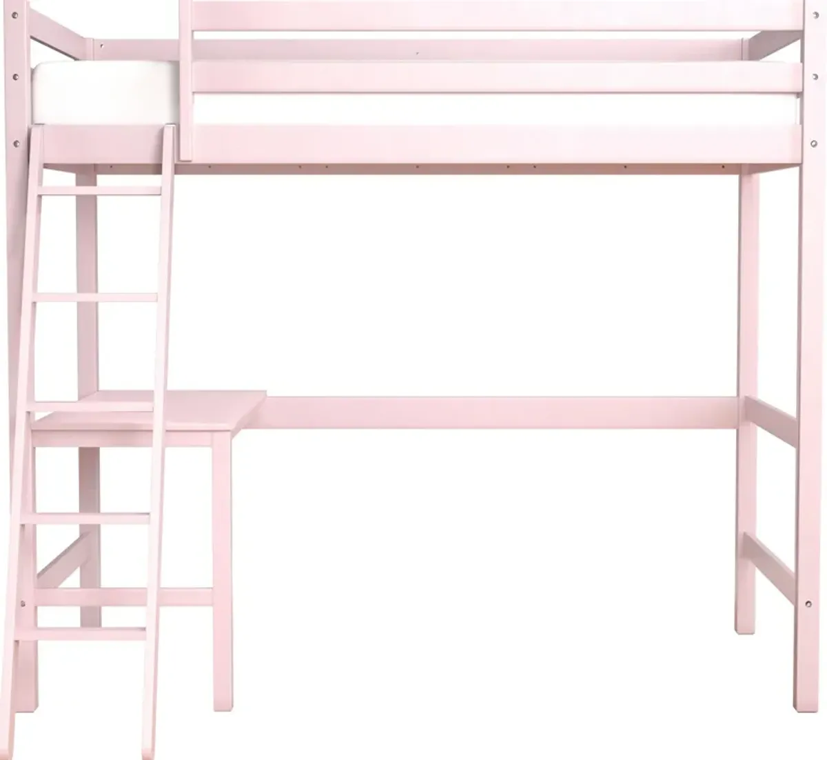 Elara Twin Loft Bed with Desk - Pink