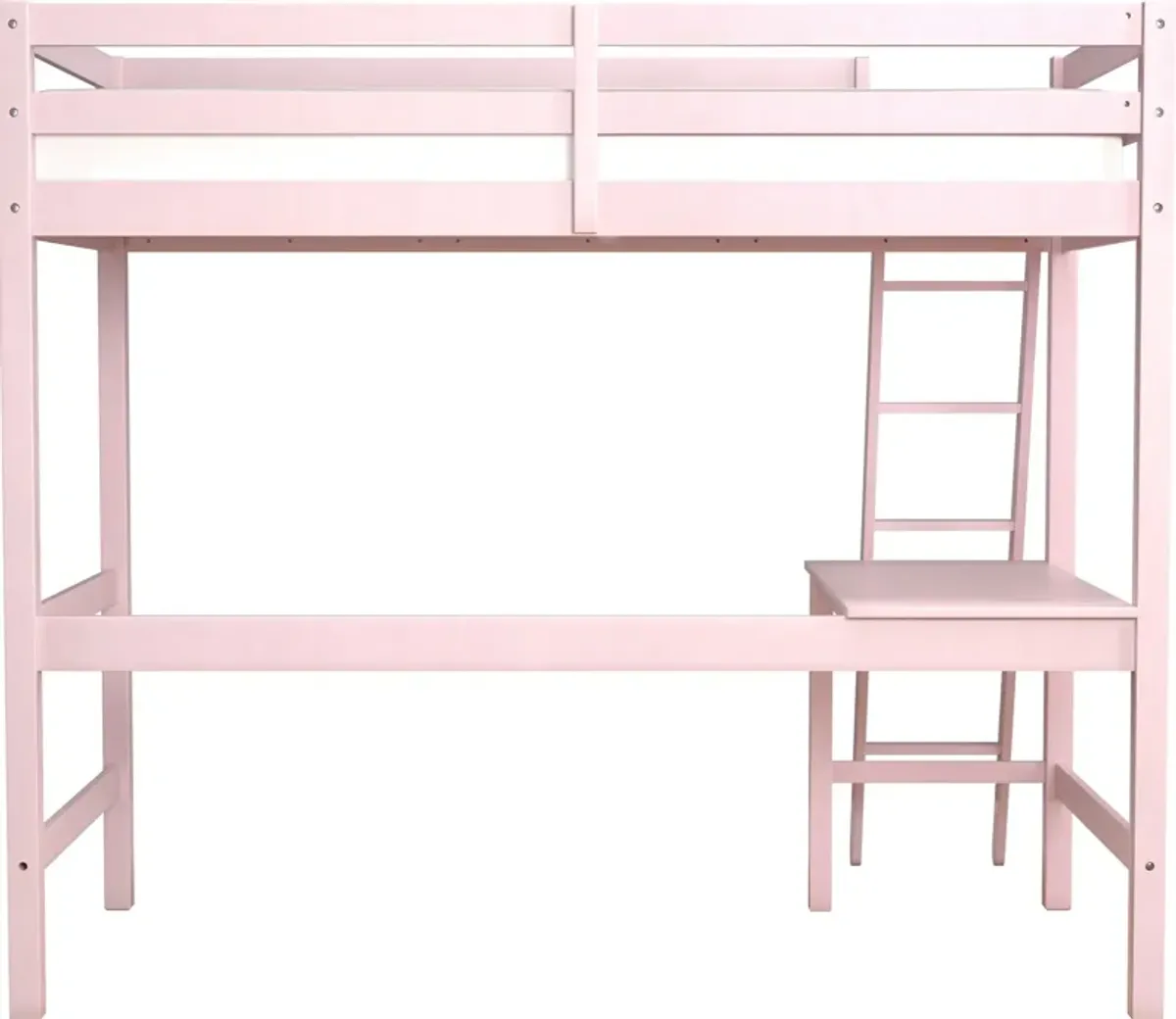 Elara Twin Loft Bed with Desk - Pink