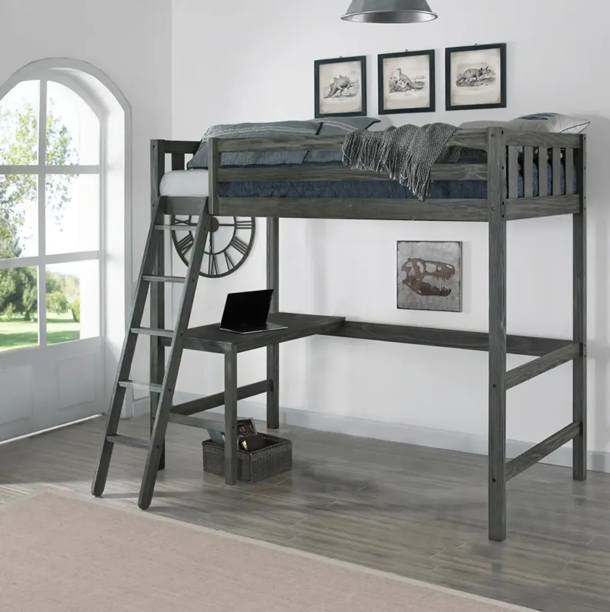 Averill Twin Loft bed with Desk