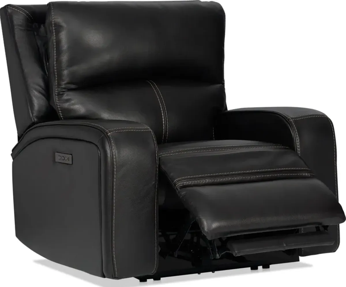 Burke Dual-Power Reclining Leather Sofa and Recliner