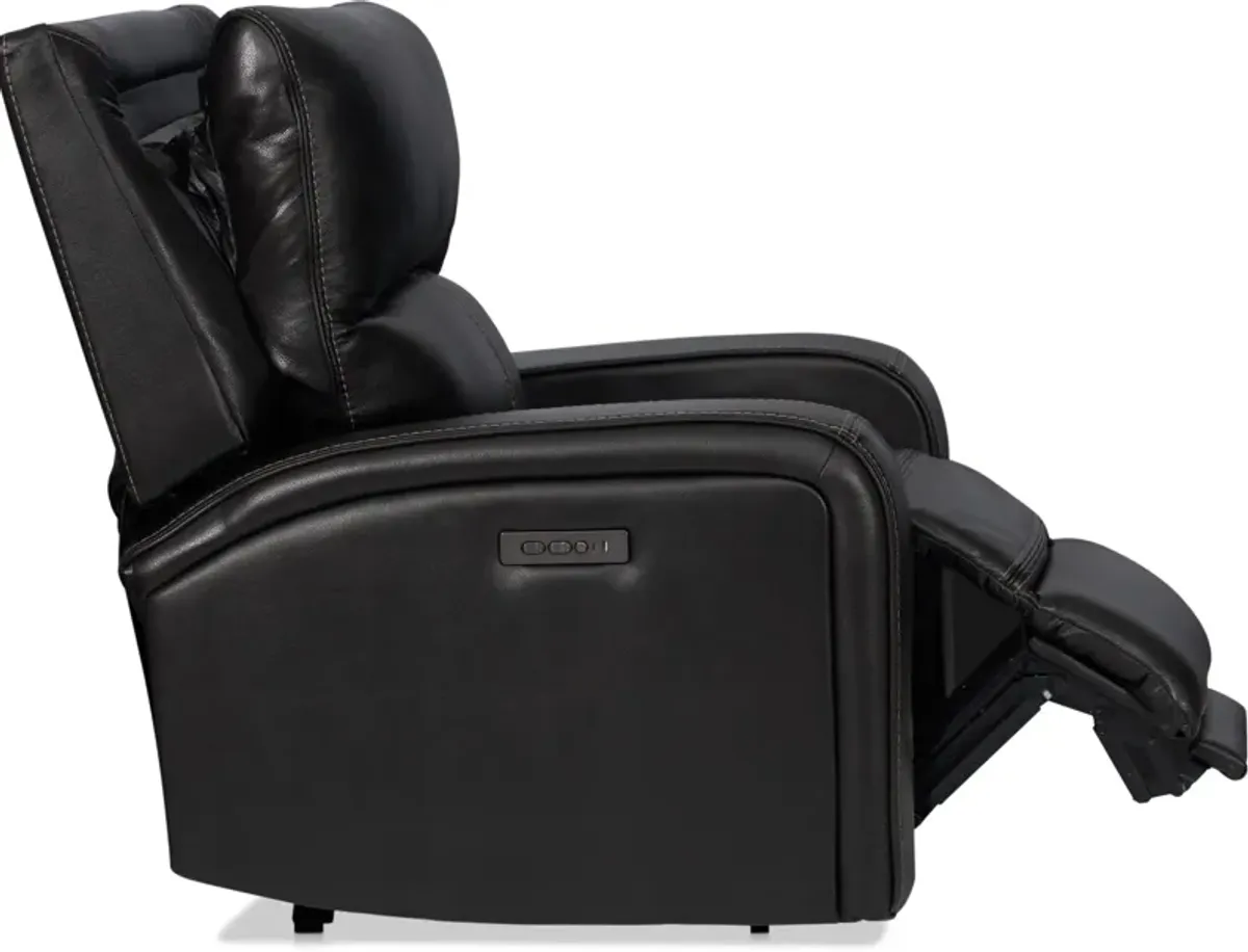 Burke Dual-Power Reclining Leather Sofa and Recliner