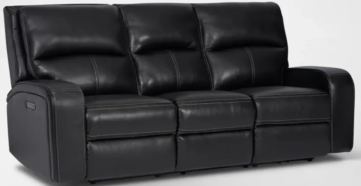 Burke Dual-Power Reclining Leather Sofa and Recliner