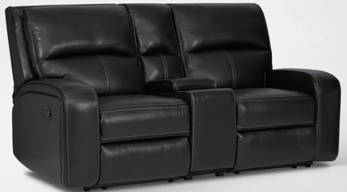 Burke Manual Reclining Leather Sofa and Loveseat   Set