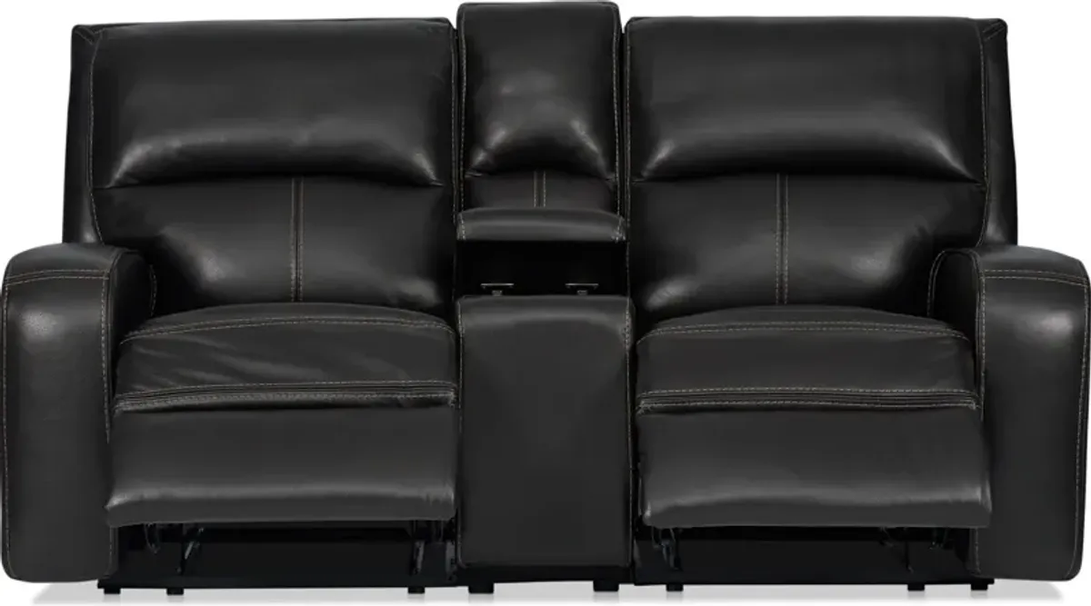 Burke Manual Reclining Leather Sofa and Loveseat   Set