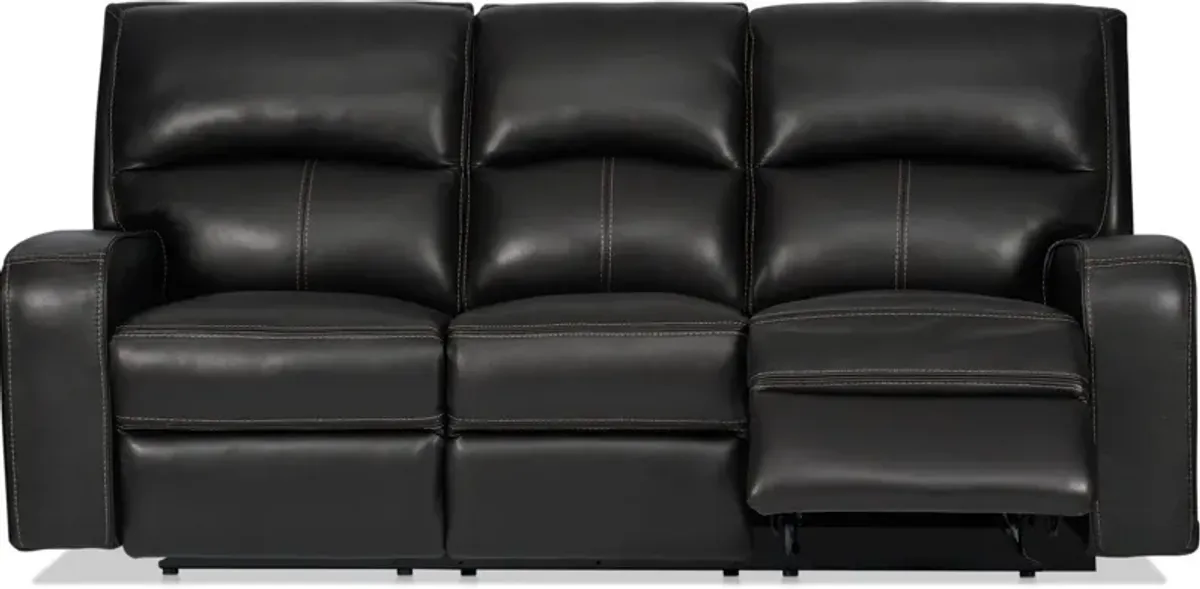 Burke Manual Reclining Leather Sofa and Recliner Set