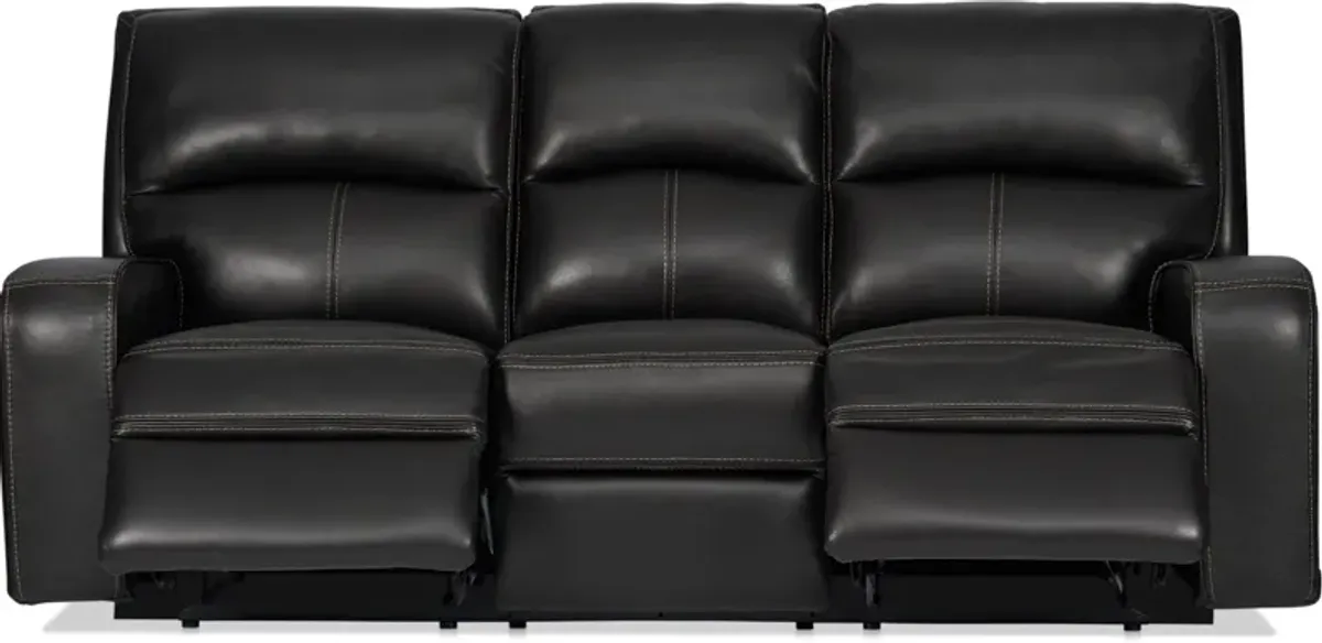 Burke Manual Reclining Leather Sofa and Recliner Set