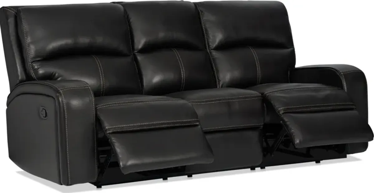 Burke Manual Reclining Leather Sofa and Recliner Set