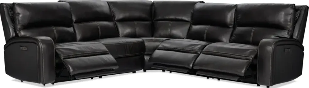 Burke 5-Piece Dual-Power Reclining Leather Sectional