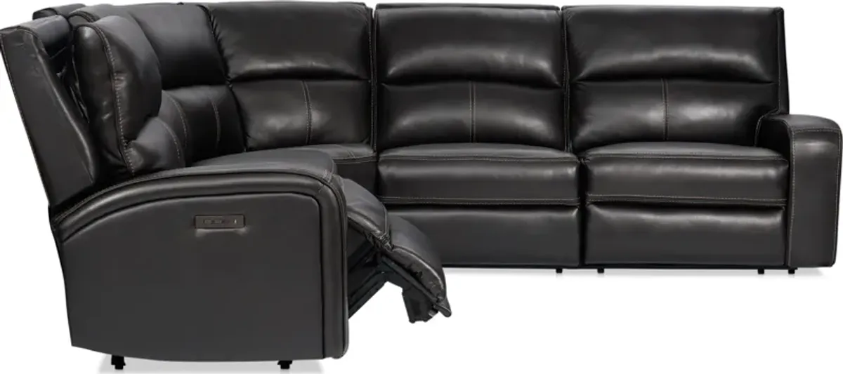 Burke 5-Piece Dual-Power Reclining Leather Sectional