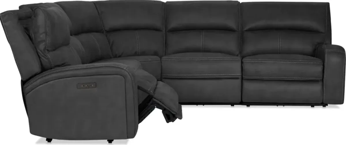 Burke 5-Piece Dual-Power Reclining Sectional - Charcoal