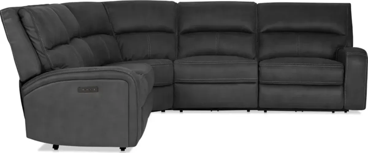 Burke 5-Piece Dual-Power Reclining Sectional - Charcoal