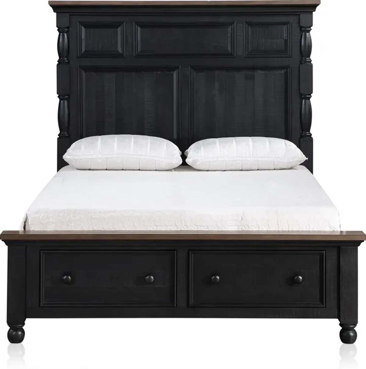 Riverview 5-Piece Queen Storage Bedroom Set with Dresser and Mirror - Black