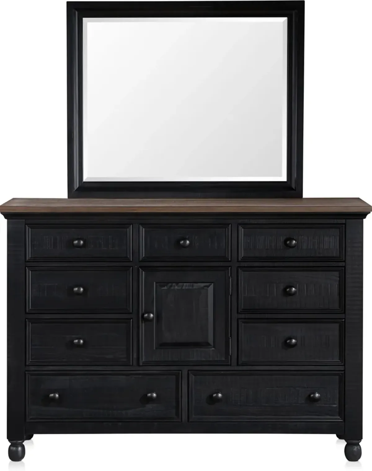 Riverview 5-Piece Queen Storage Bedroom Set with Dresser and Mirror - Black