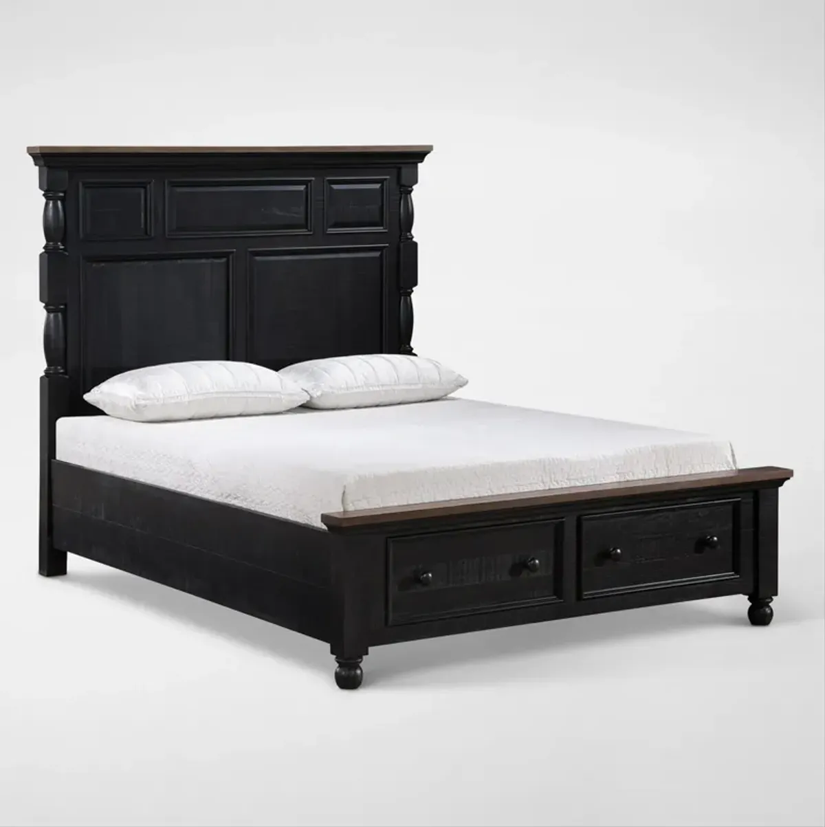 Riverview 5-Piece King Storage Bedroom Set with Dresser and Mirror - Black