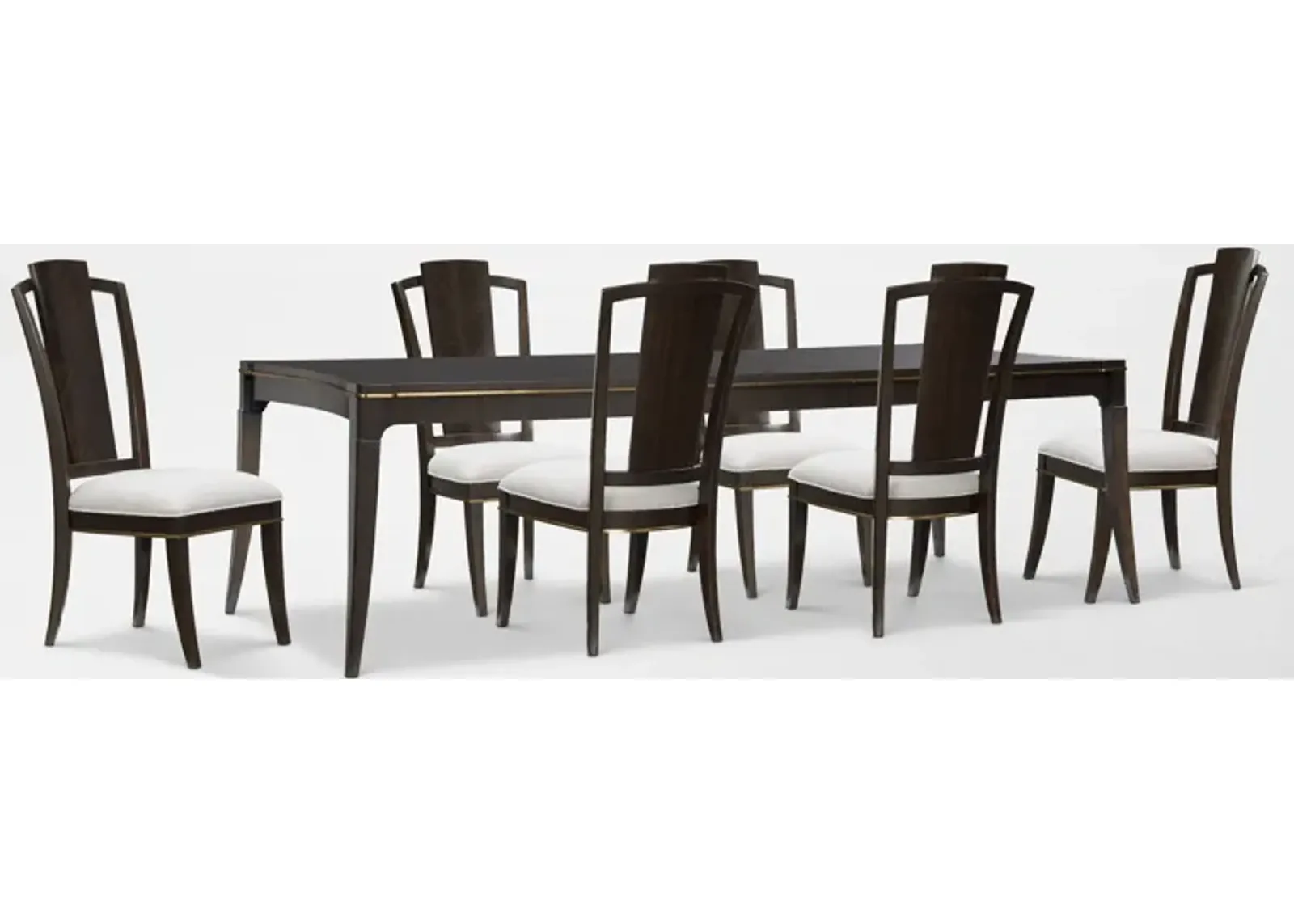 Manhattan Rectangular Dining Table with 6 Splat-Back Side Chairs