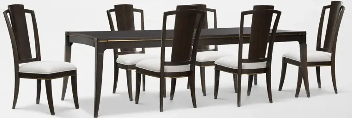 Manhattan Rectangular Dining Table with 6 Splat-Back Side Chairs